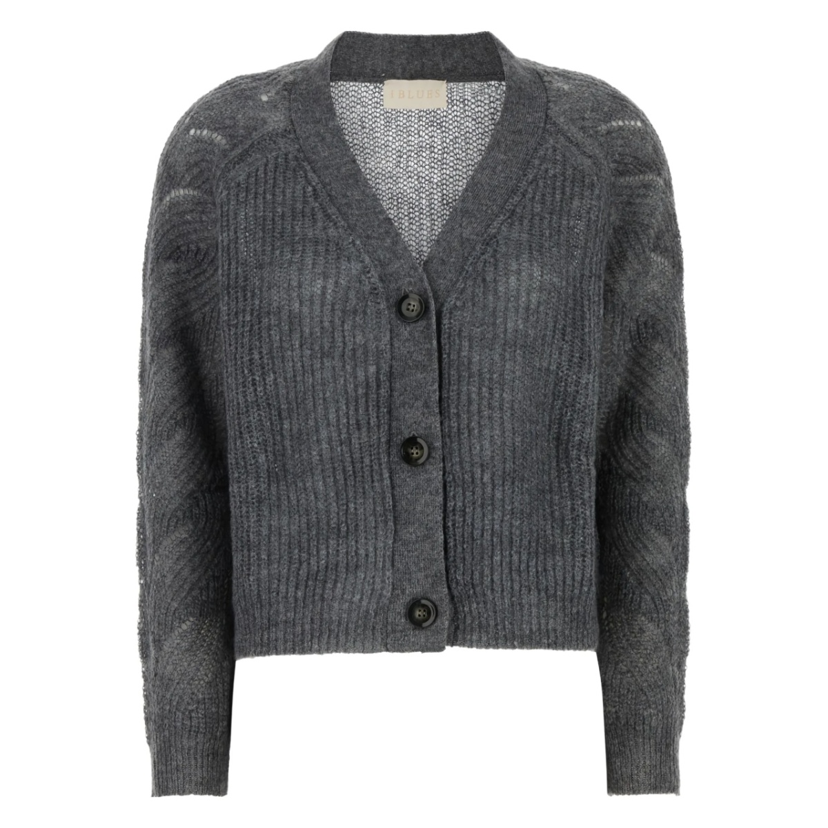 button-up textured cardigan