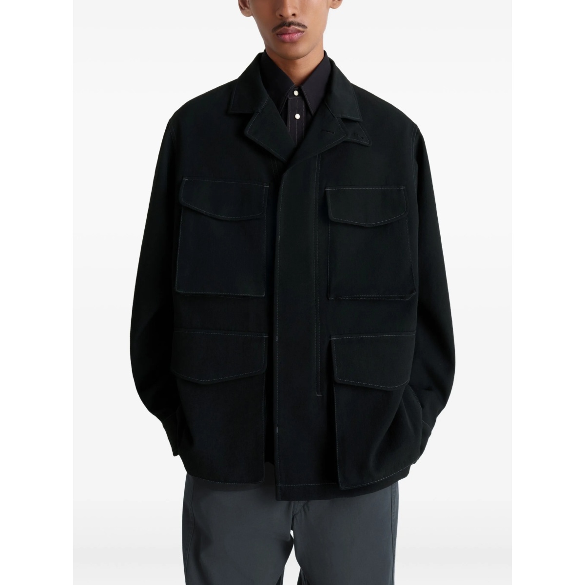 buttoned-cuff pocket overshirt - Img 3