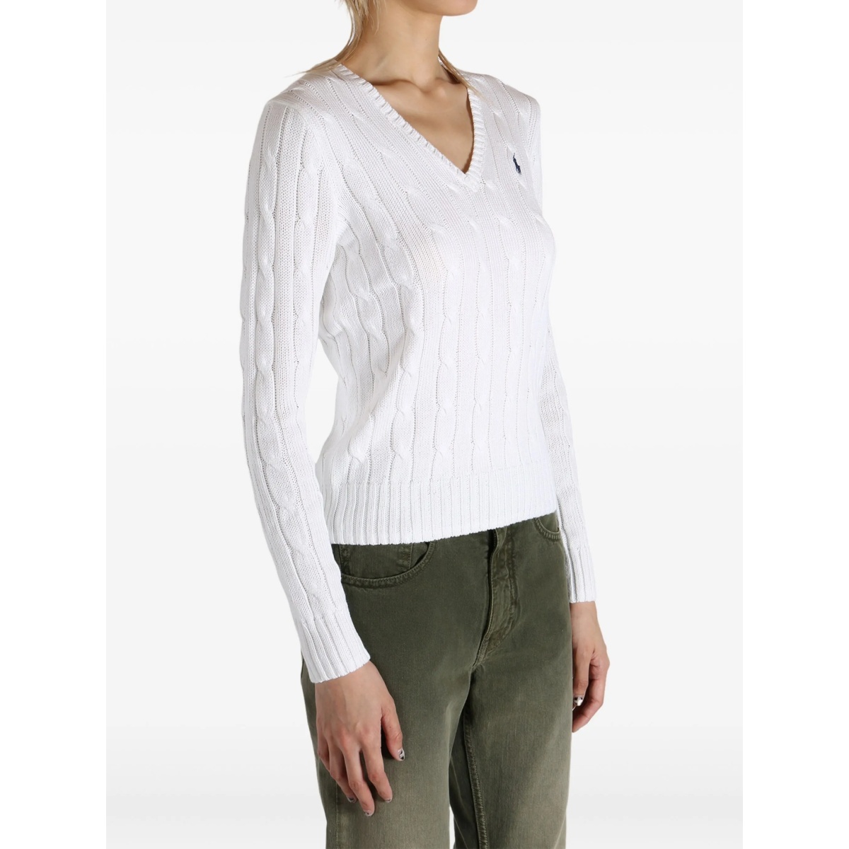 cable-knit v-neck sweater - Img 3