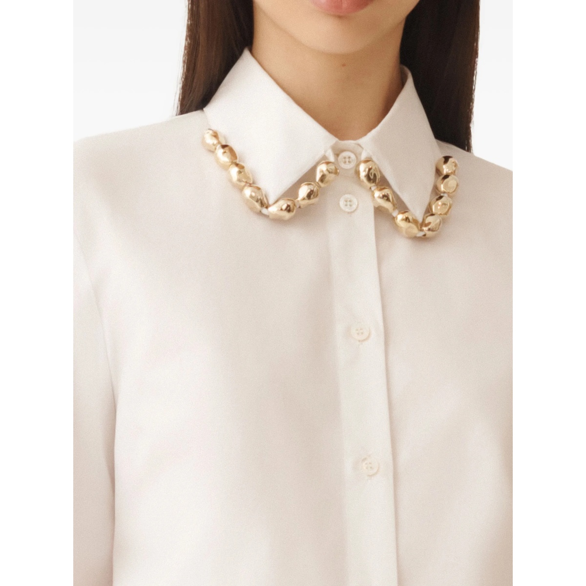 chain-embellished poplin shirt - Img 5