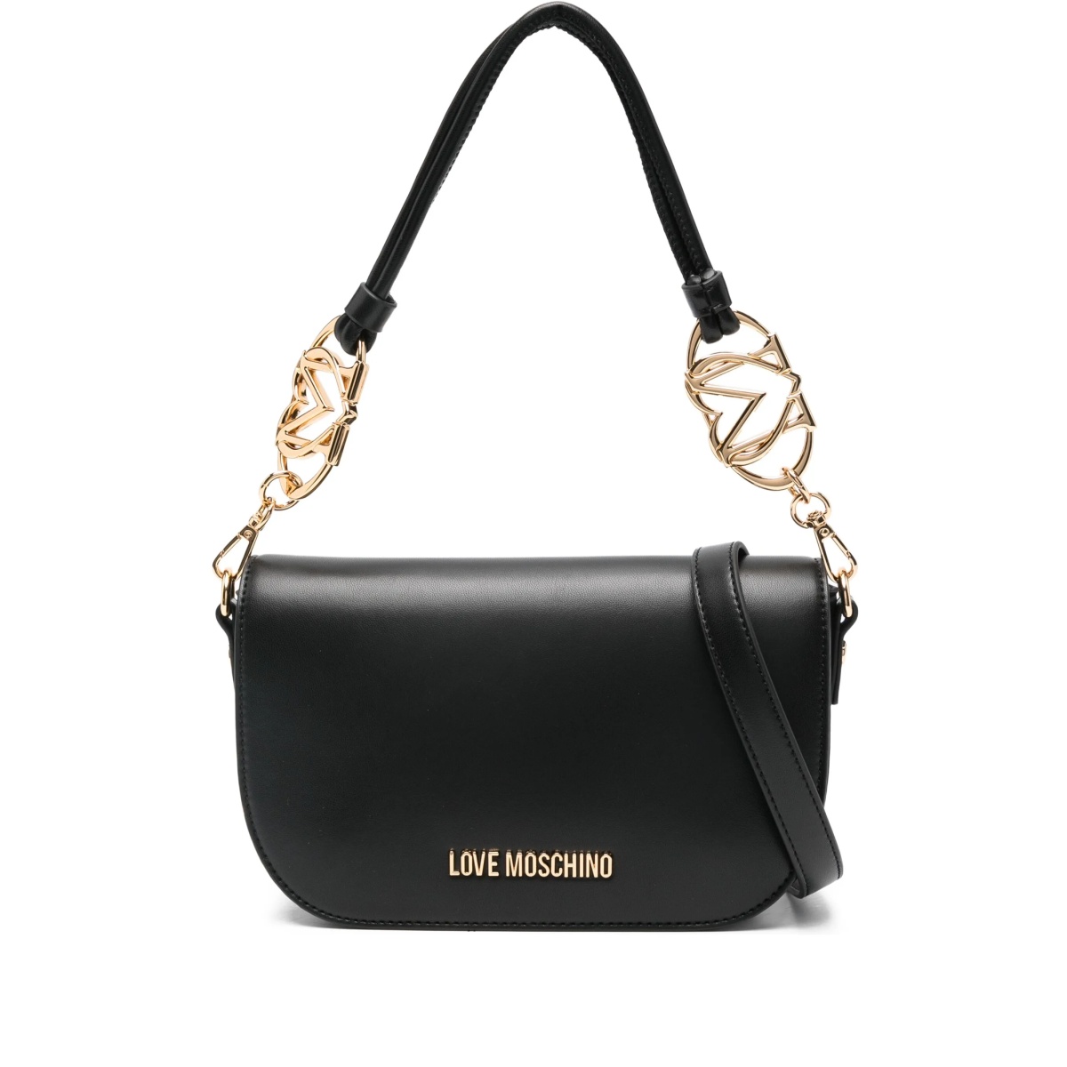 chain-embellished shoulder bag
