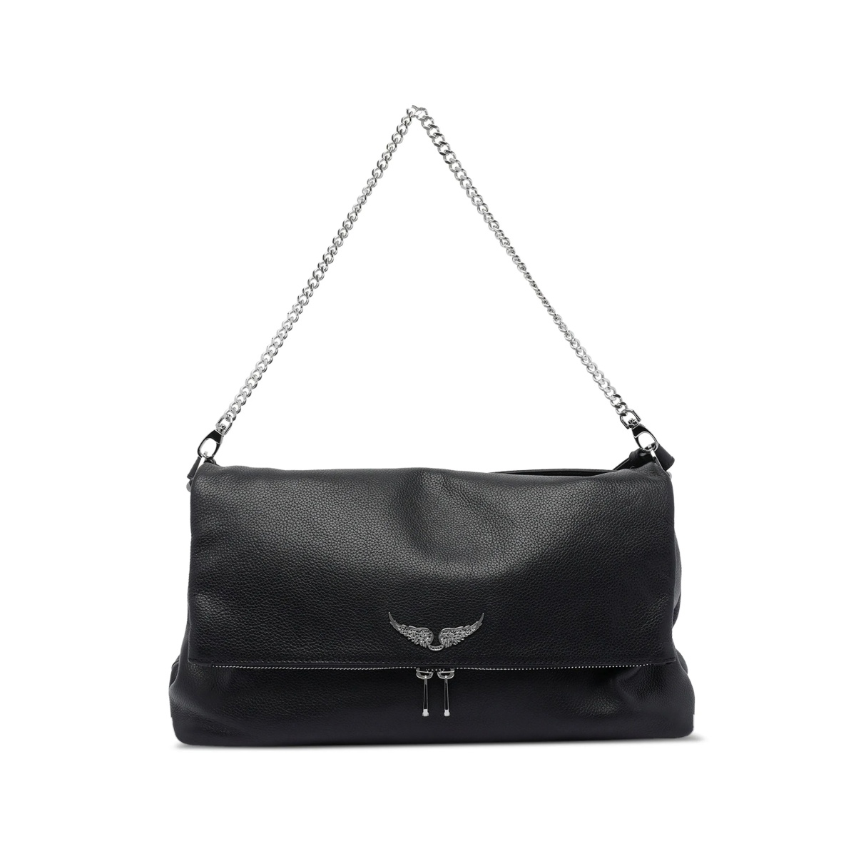 chain-strap leather shoulder bag