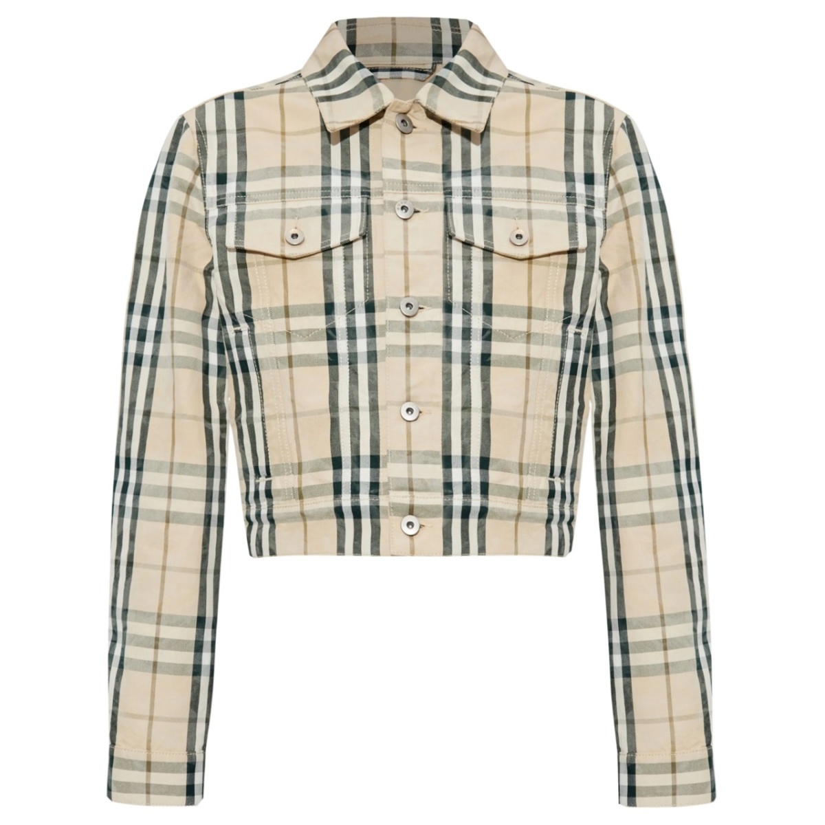 check pattern cropped jacket