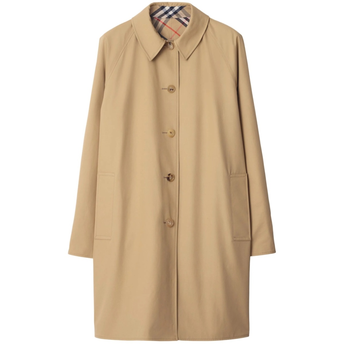 check-pattern reversible trench coat