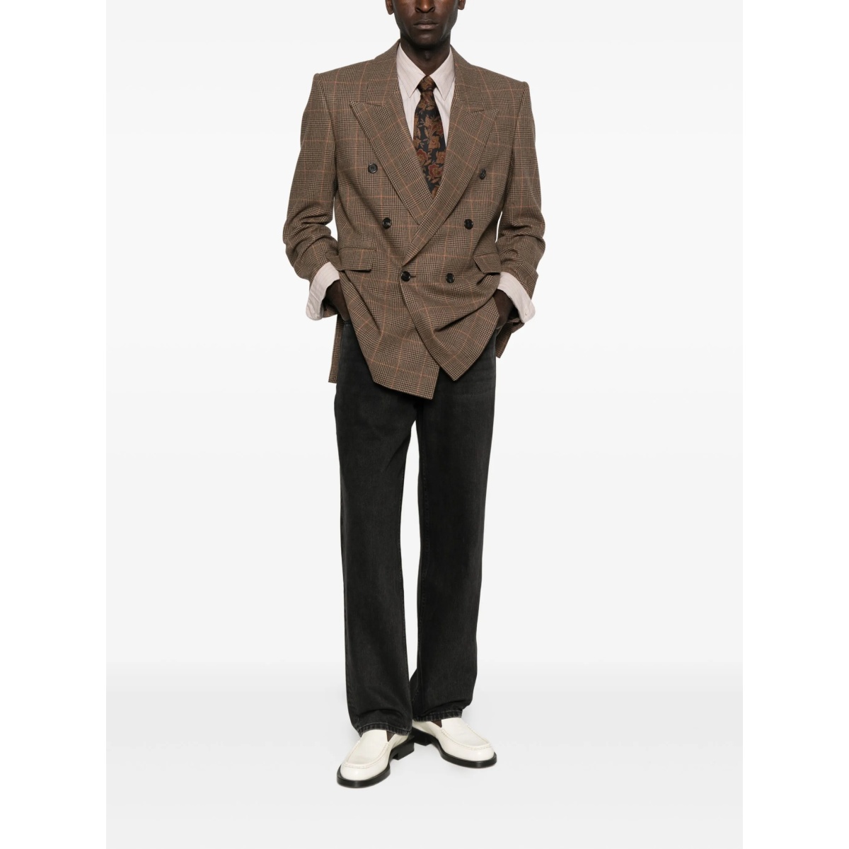 checked double-breasted jacket - Img 2