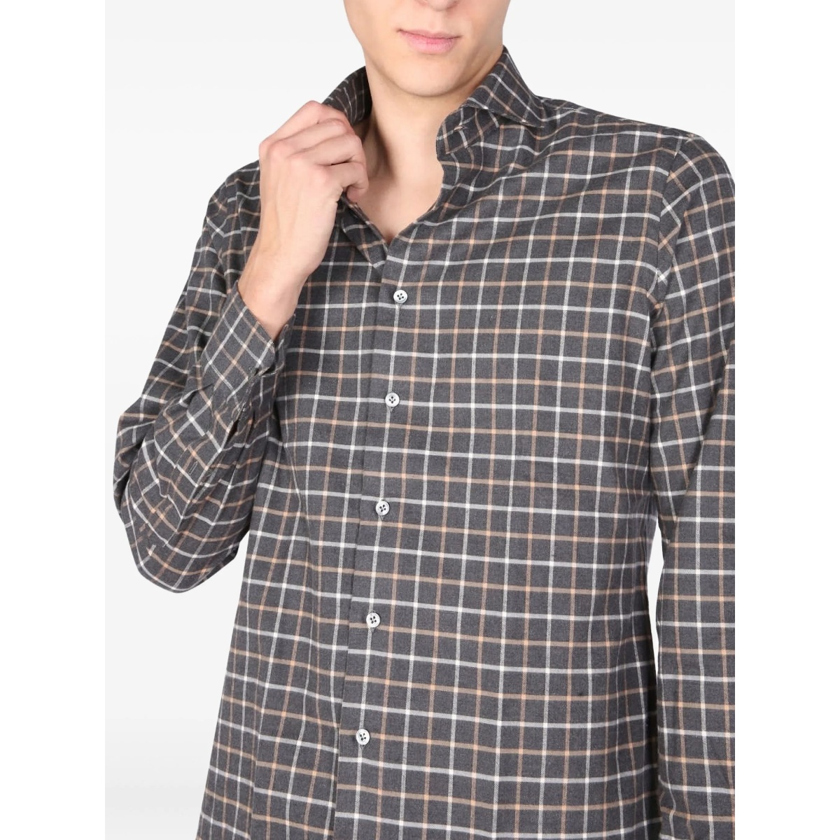 checked-pattern shirt - Img 4