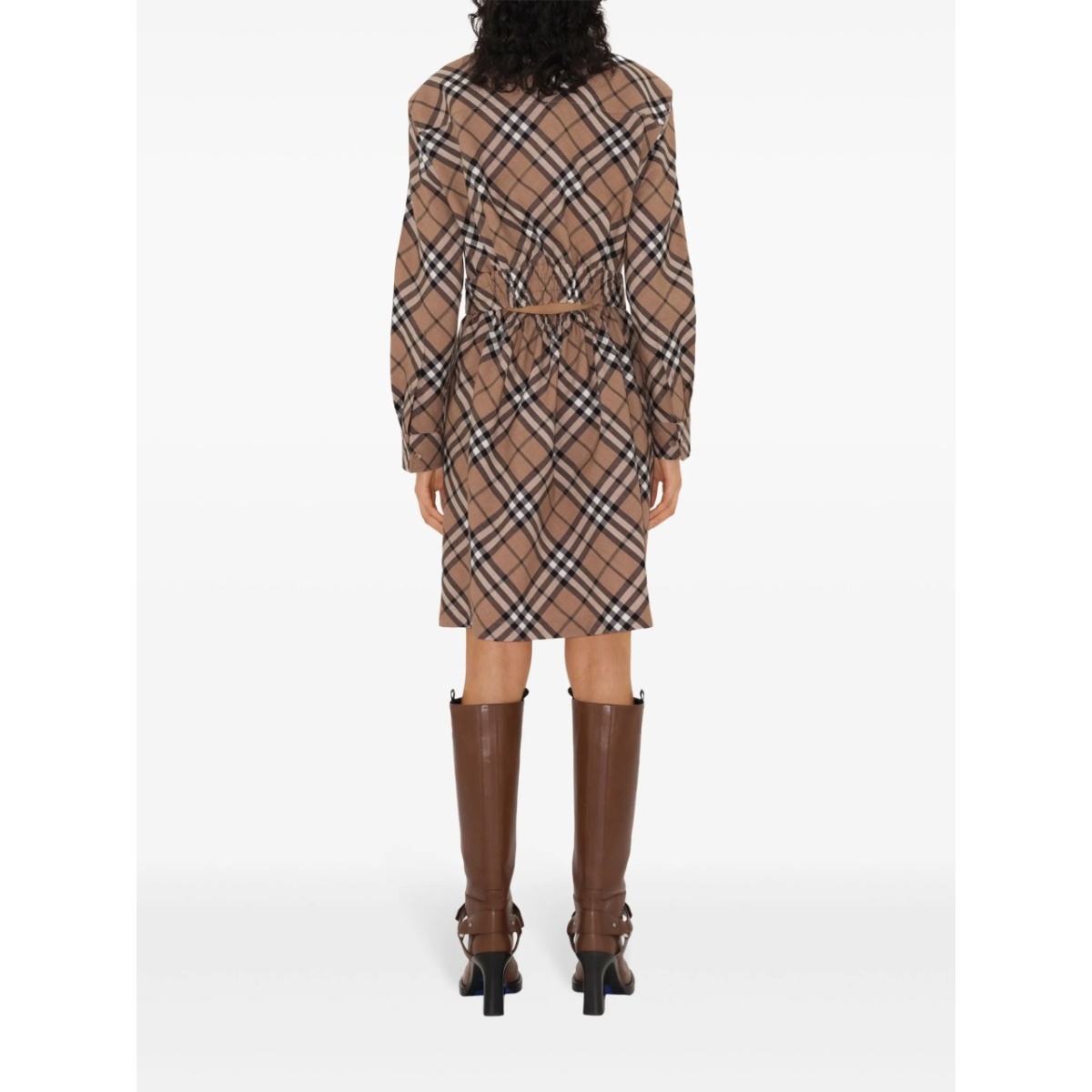 checked shirt dress - Img 4
