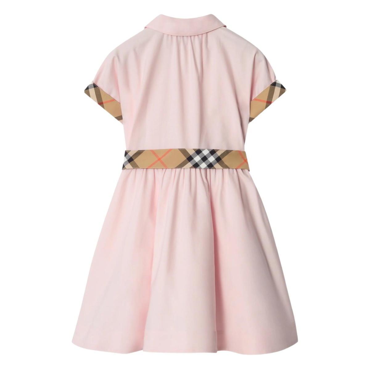 checked-trim cotton shirt dress - Img 2