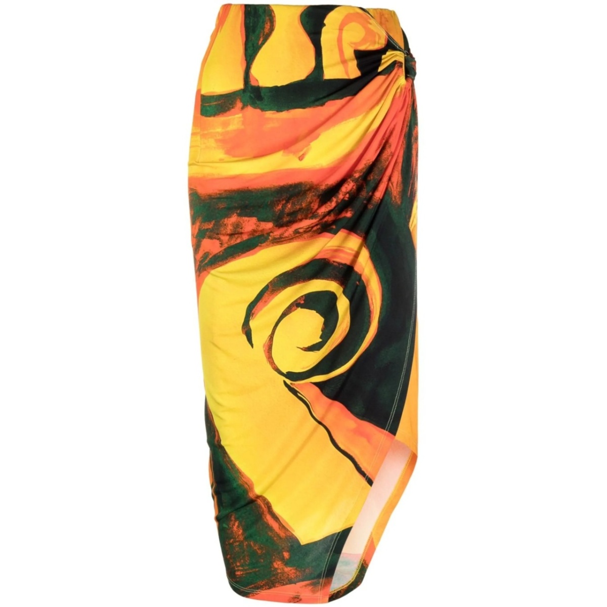 Coastline Checkmate-print wrap midi skirt
