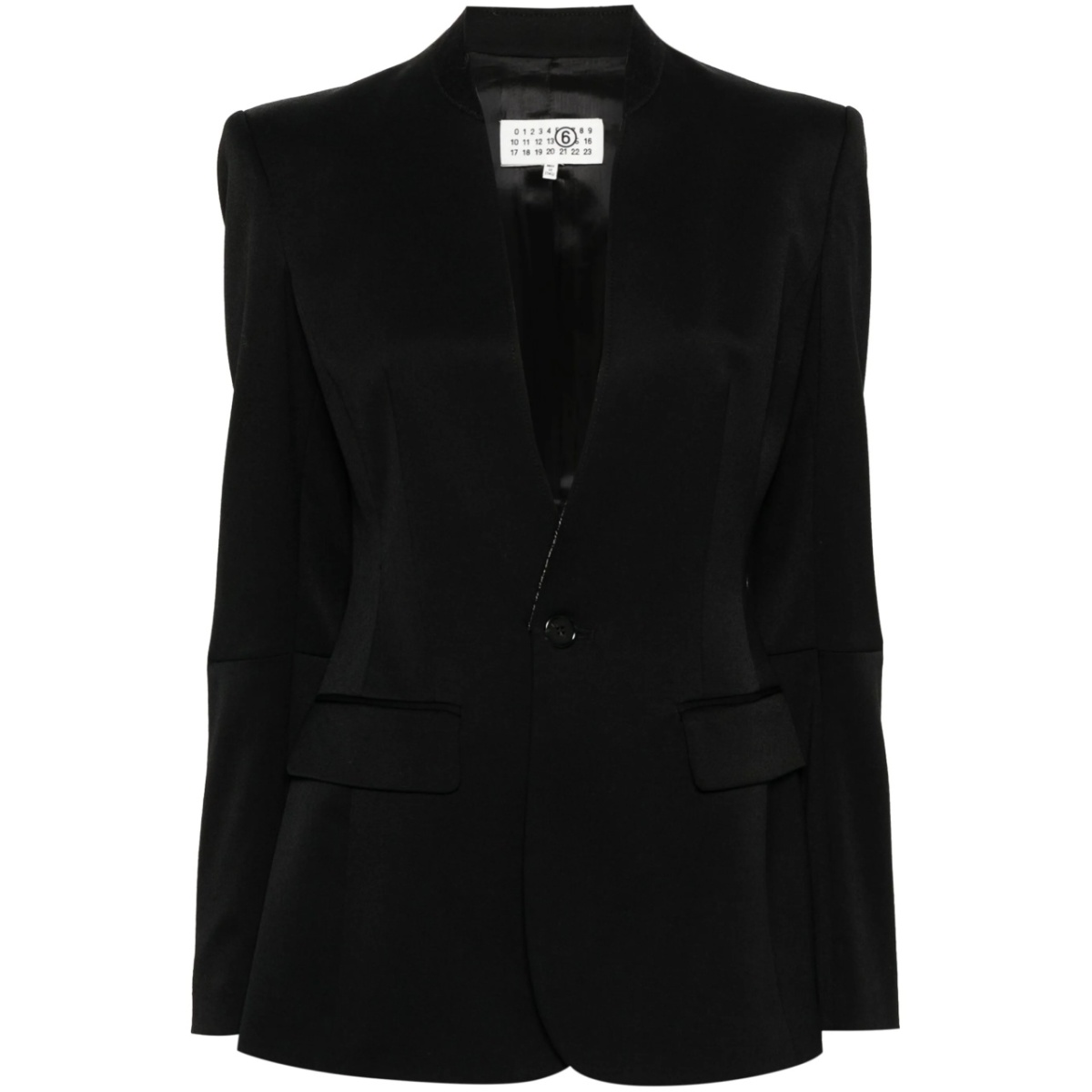 contrast-stitching single-breasted blazer