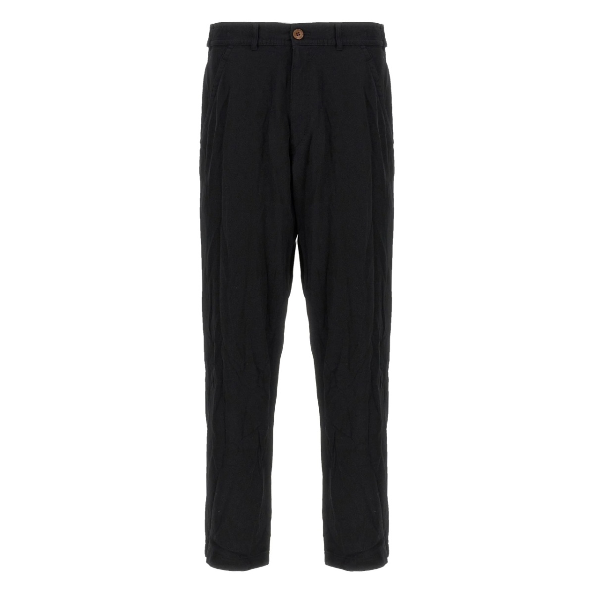 crease-effect trousers