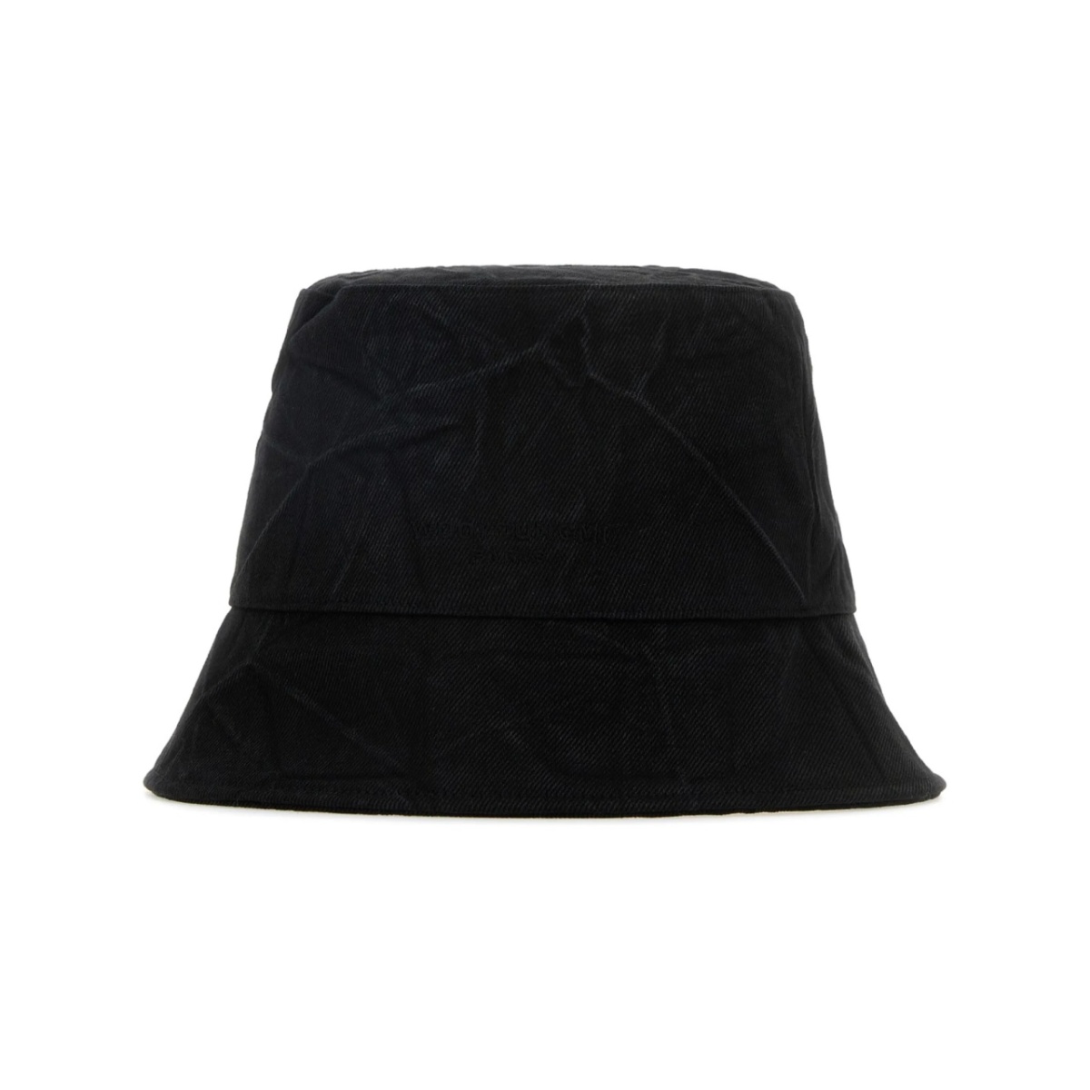 crinkled denim bucket hat