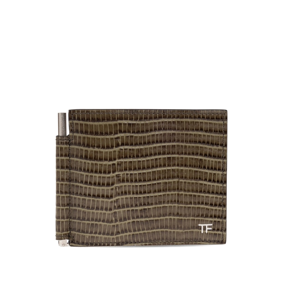 crocodile-effect leather cardholder