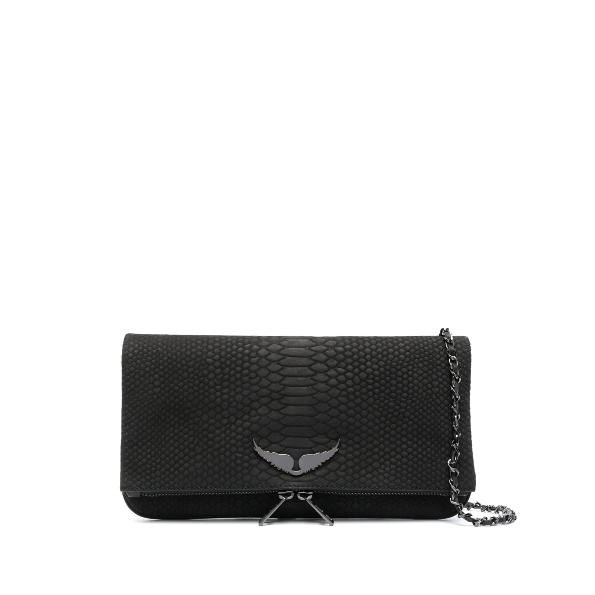 crocodile-embossed crossbody bag