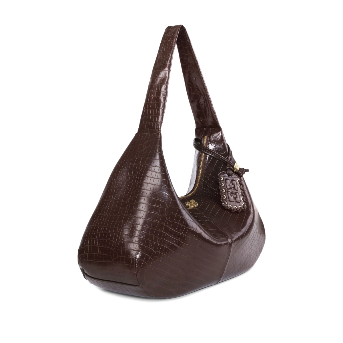 crocodile-embossed shoulder bag - Img 5