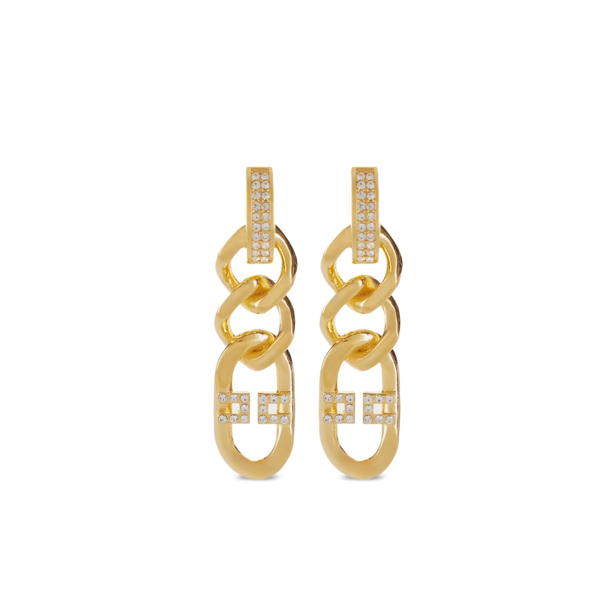 crystal-embellished chain earrings