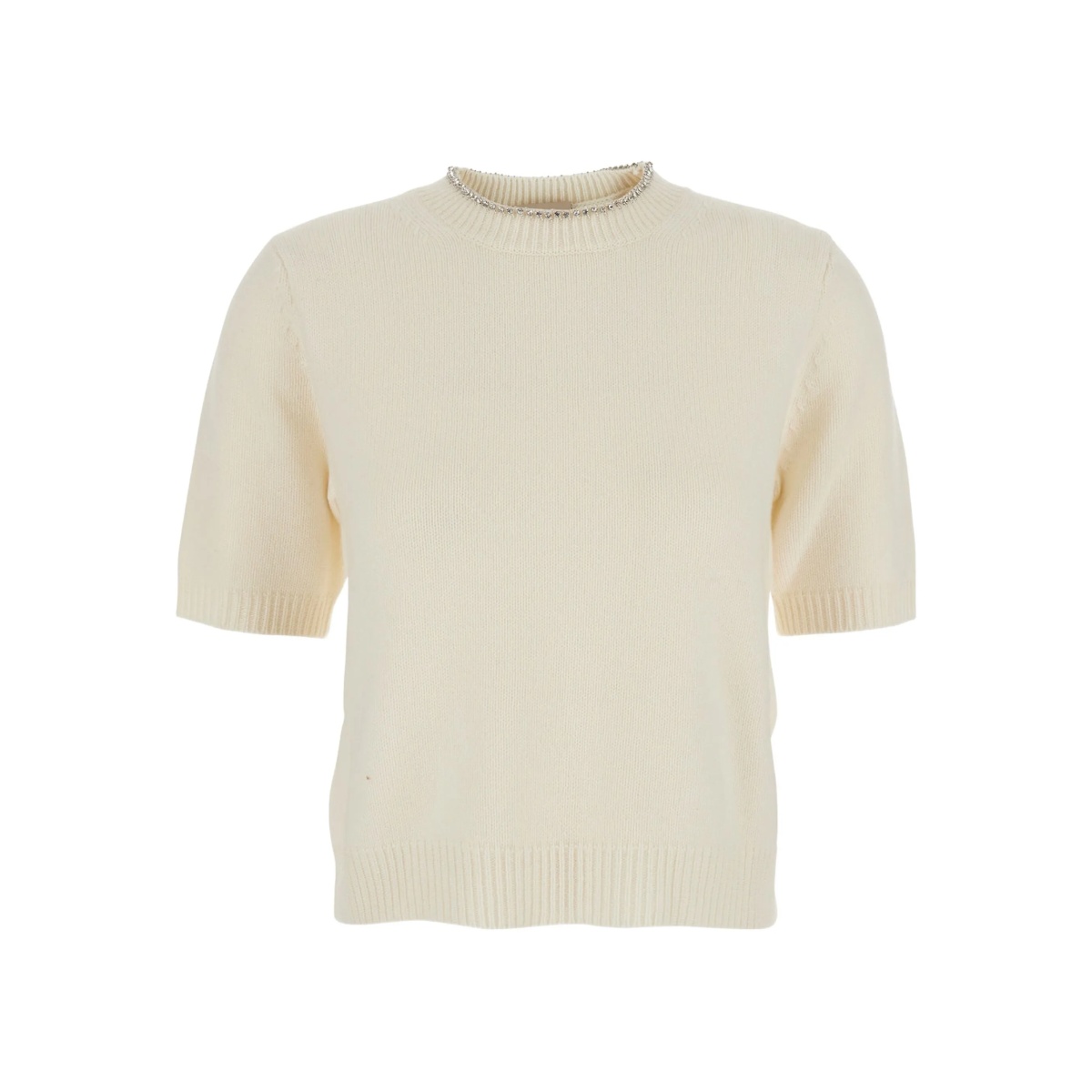 crystal-embellished knitted T-shirt