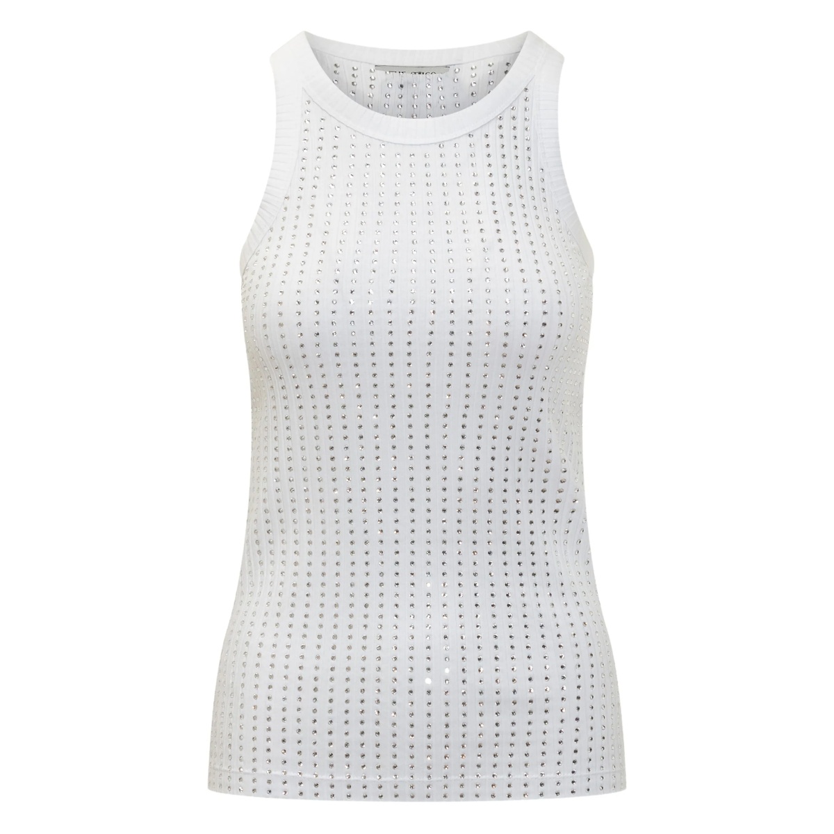 crystal-embellished ribbed tank top