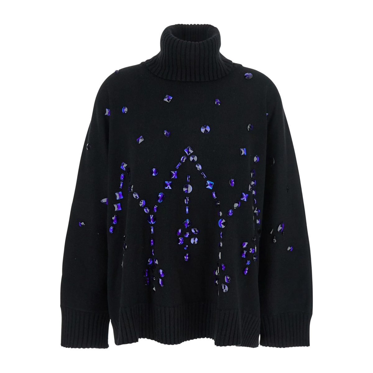 crystal-embellished turtleneck sweater