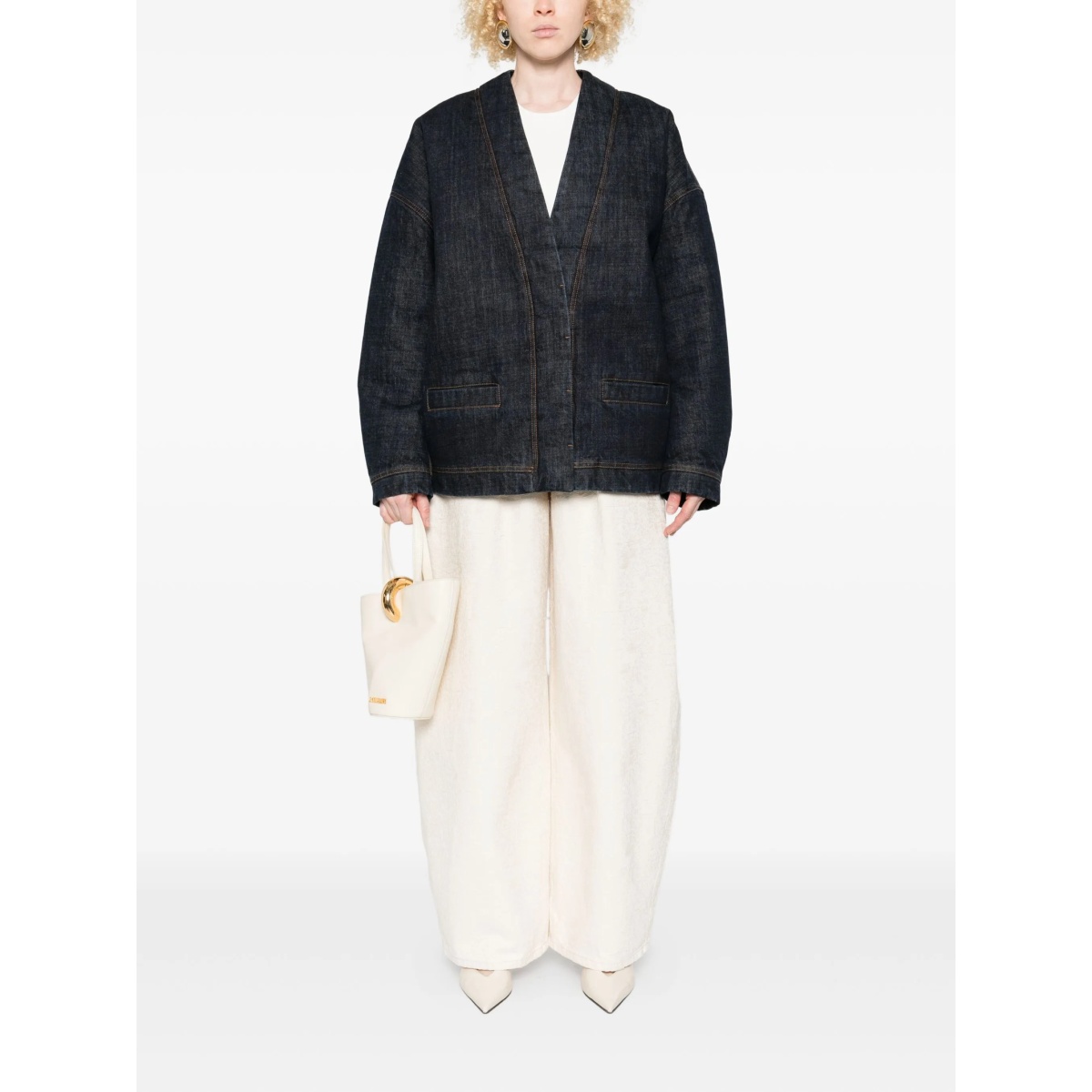 denim contrast-stitching jacket - Img 2