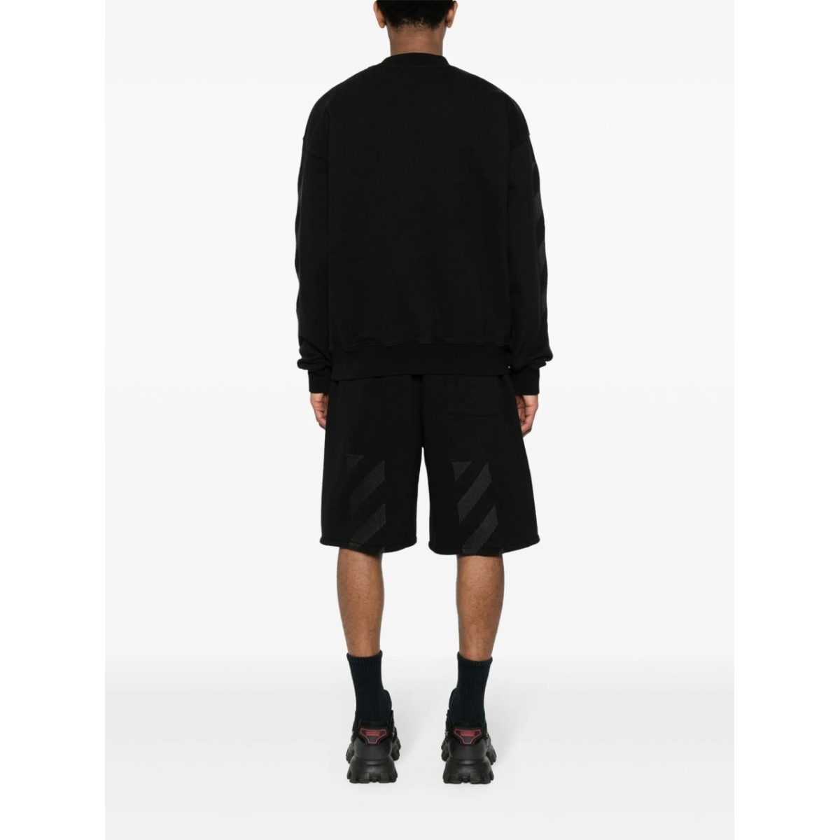 Diag-stripe cotton shorts - Img 2