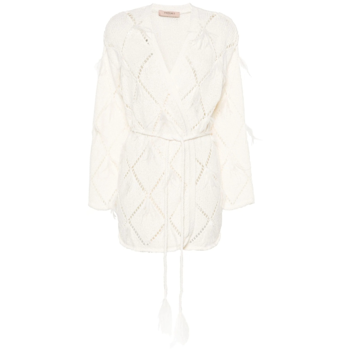 diamond-pattern cardigan