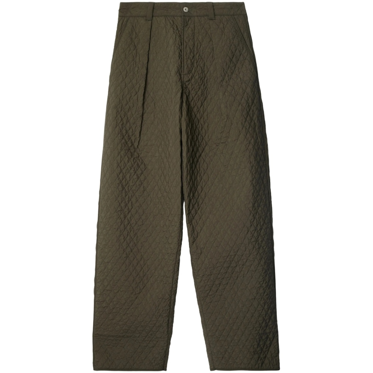 diamond-quilted pleat-detailing trousers
