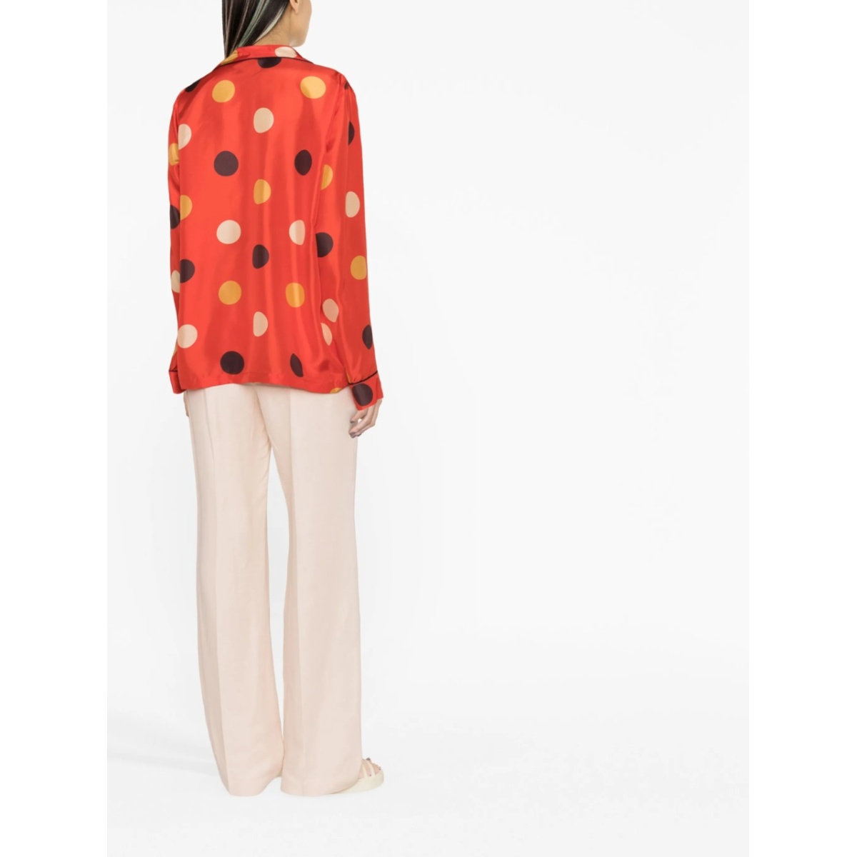 dot-print silk shirt - Img 3