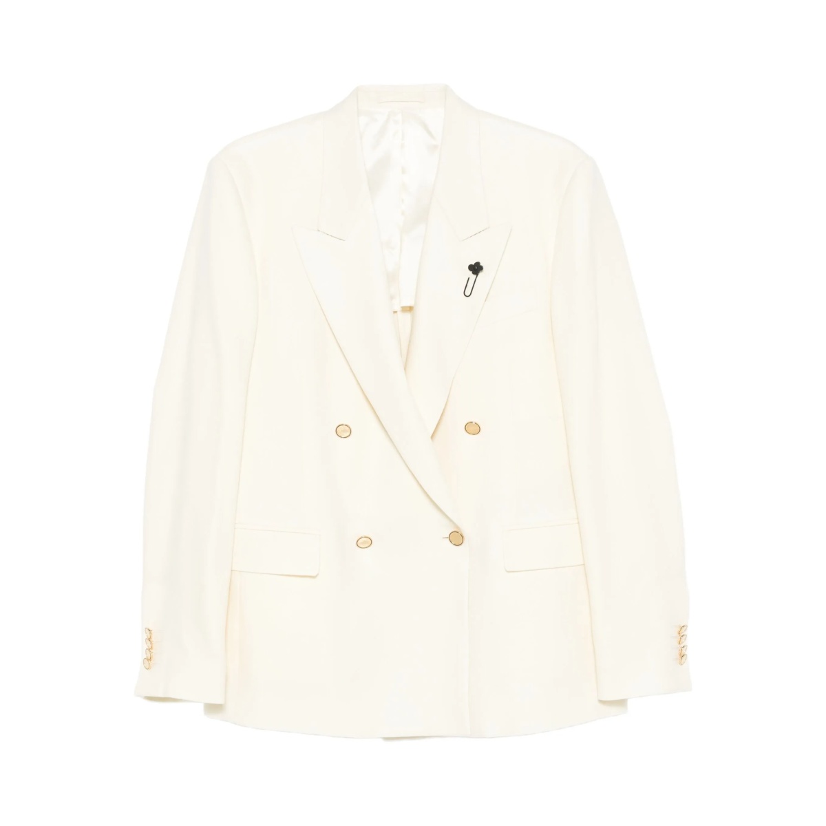 double-breasted gold-button blazer
