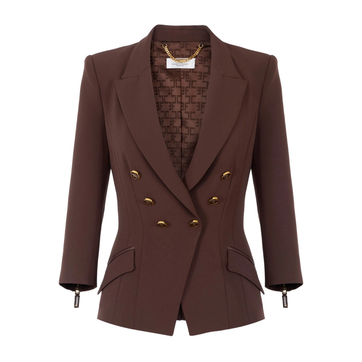 double-breasted gold-button jacket