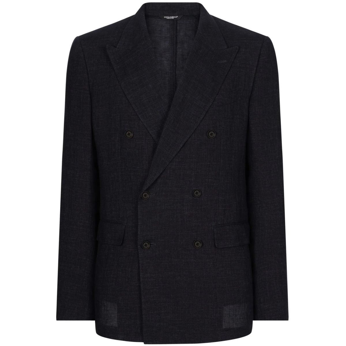 double-breasted linen blazer