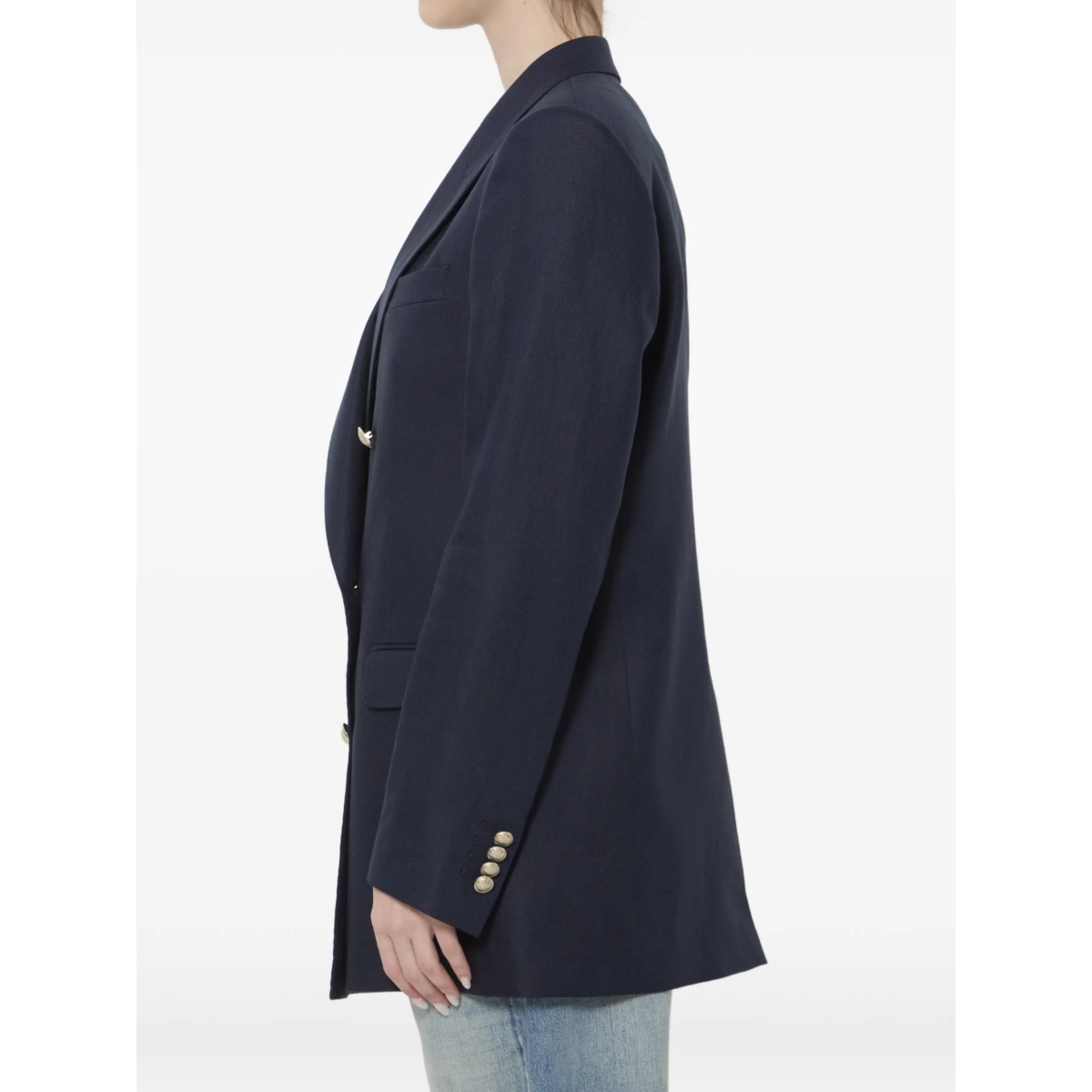 double-breasted linen jacket - Img 3