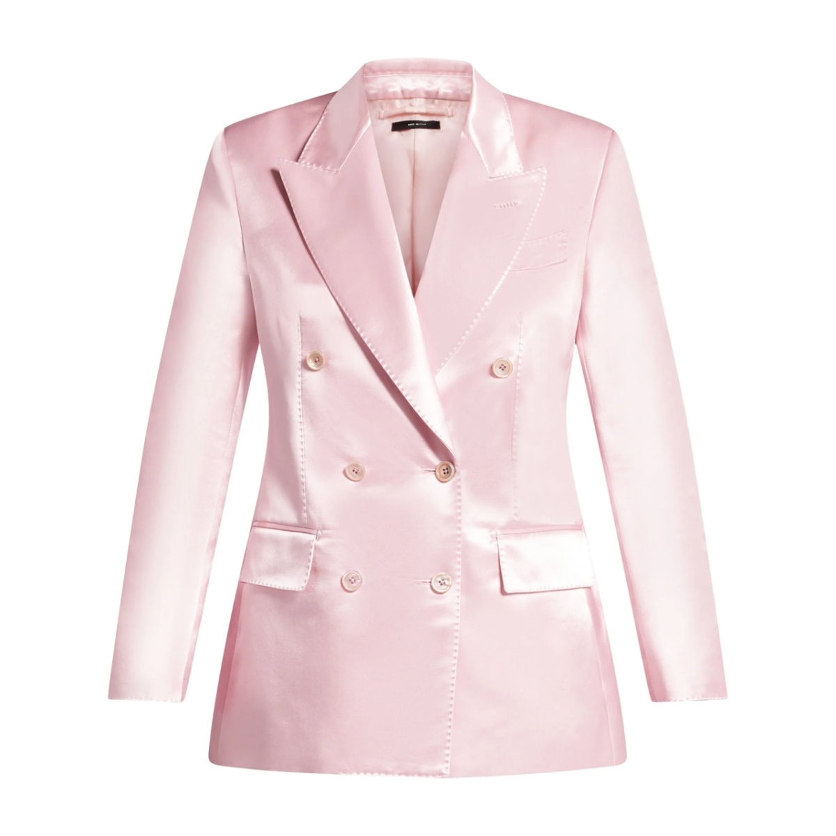 double-breasted satin jacket