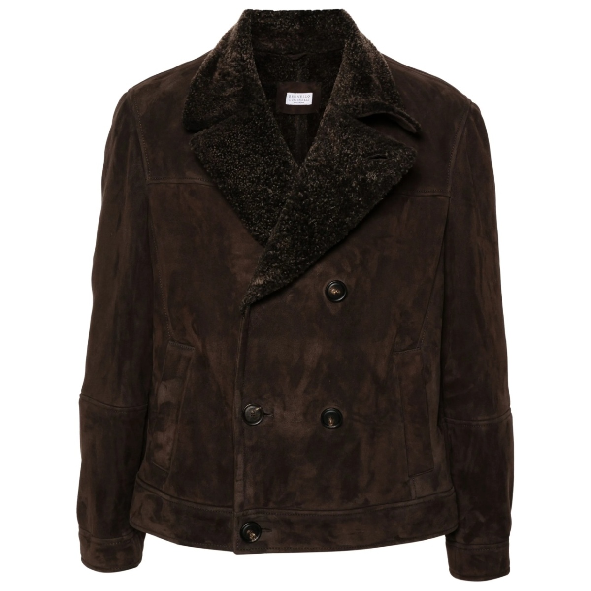 double-breasted shearling jacket
