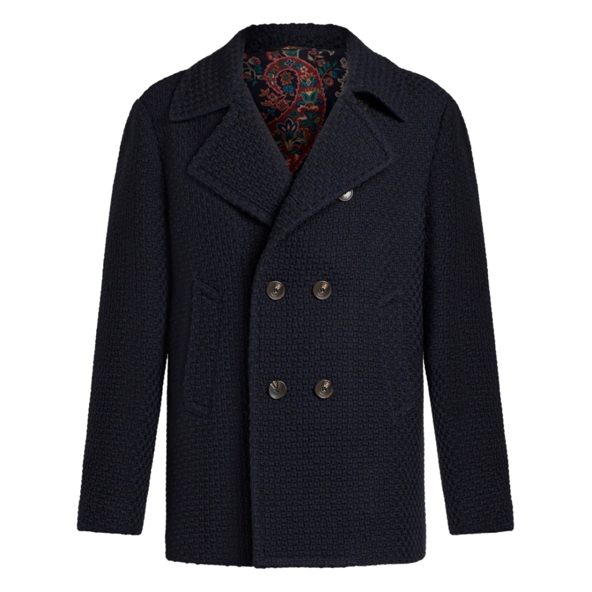 double-breasted wool peacoat