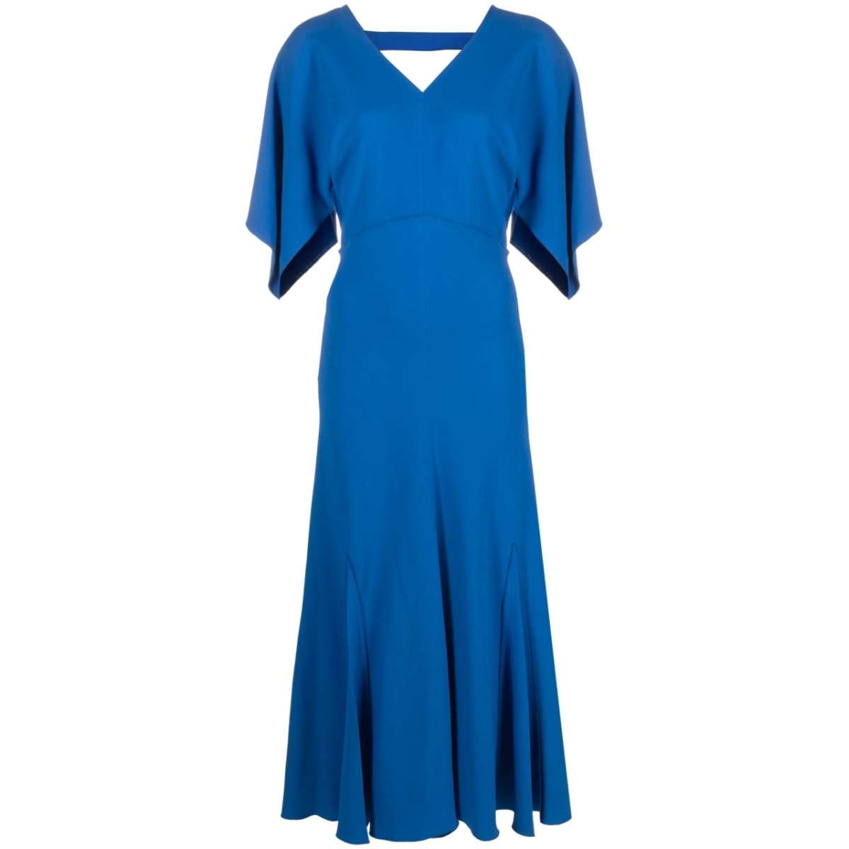 draped-sleeve midi dress