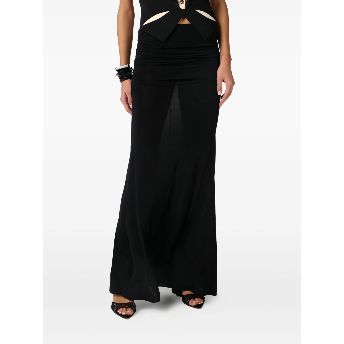 draping jersey long skirt - Img 4