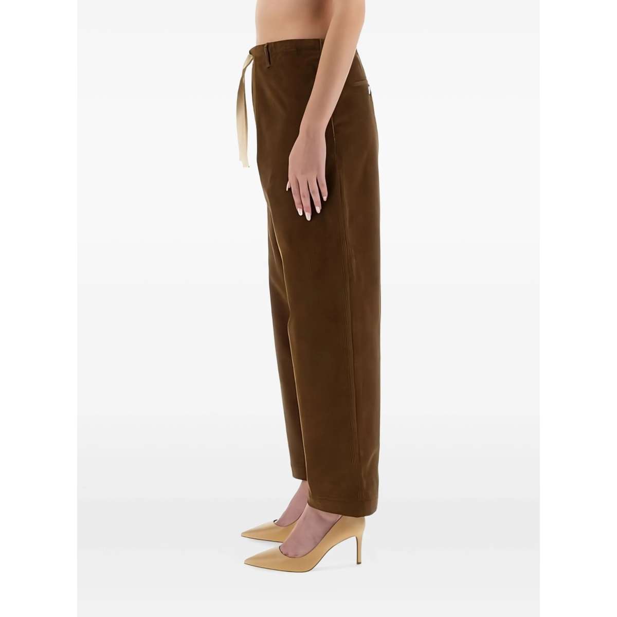 drawstring corduroy trousers - Img 3