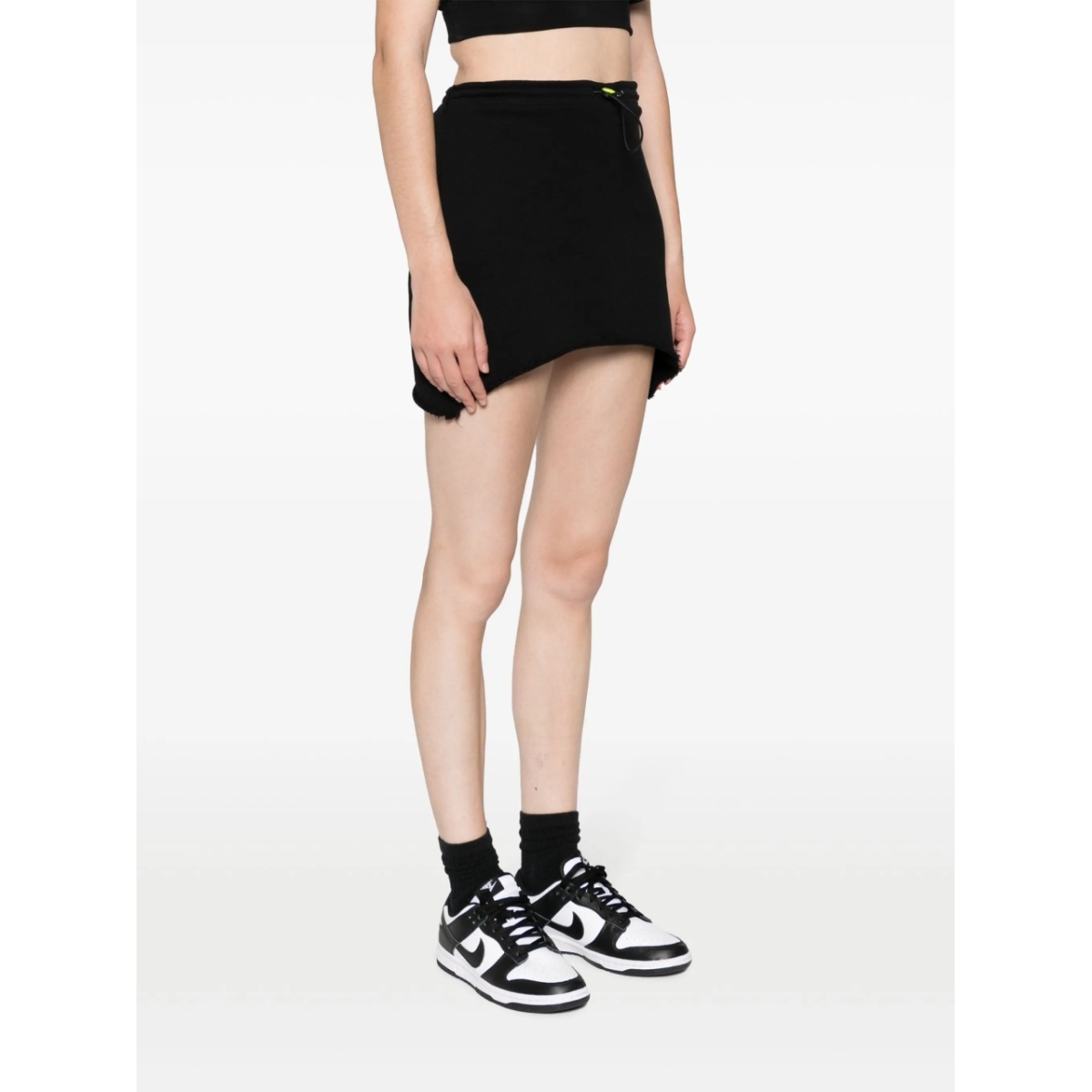 drawstring-fastening cotton miniskirt - Img 3