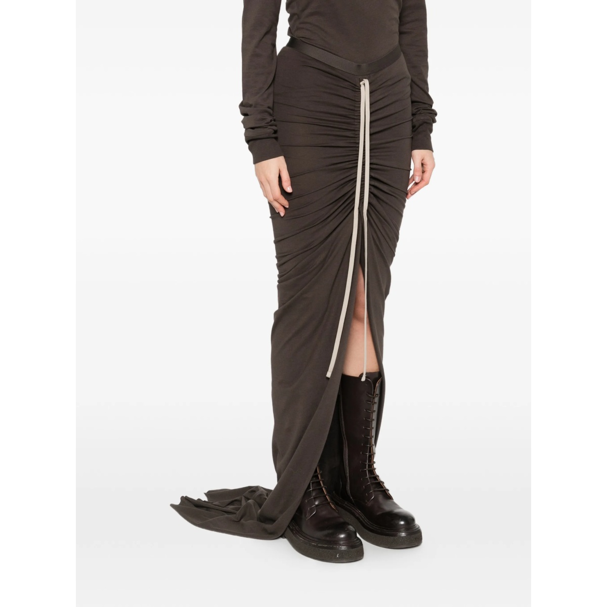 drawstring slit maxi skirt - Img 3