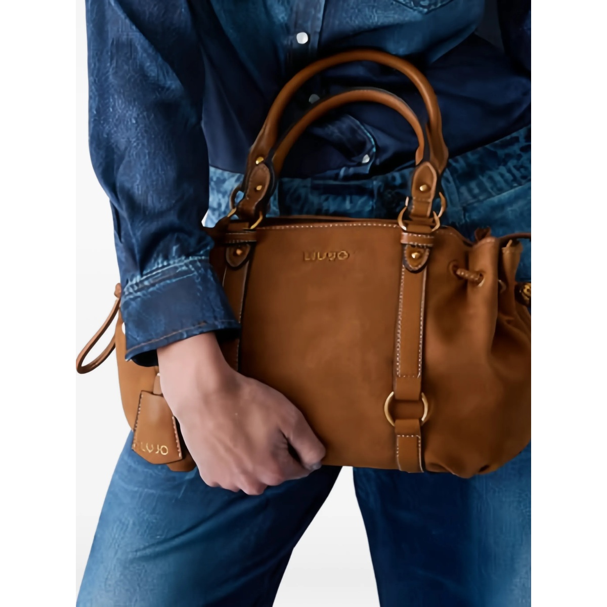 drawstring top handle satchel - Img 2