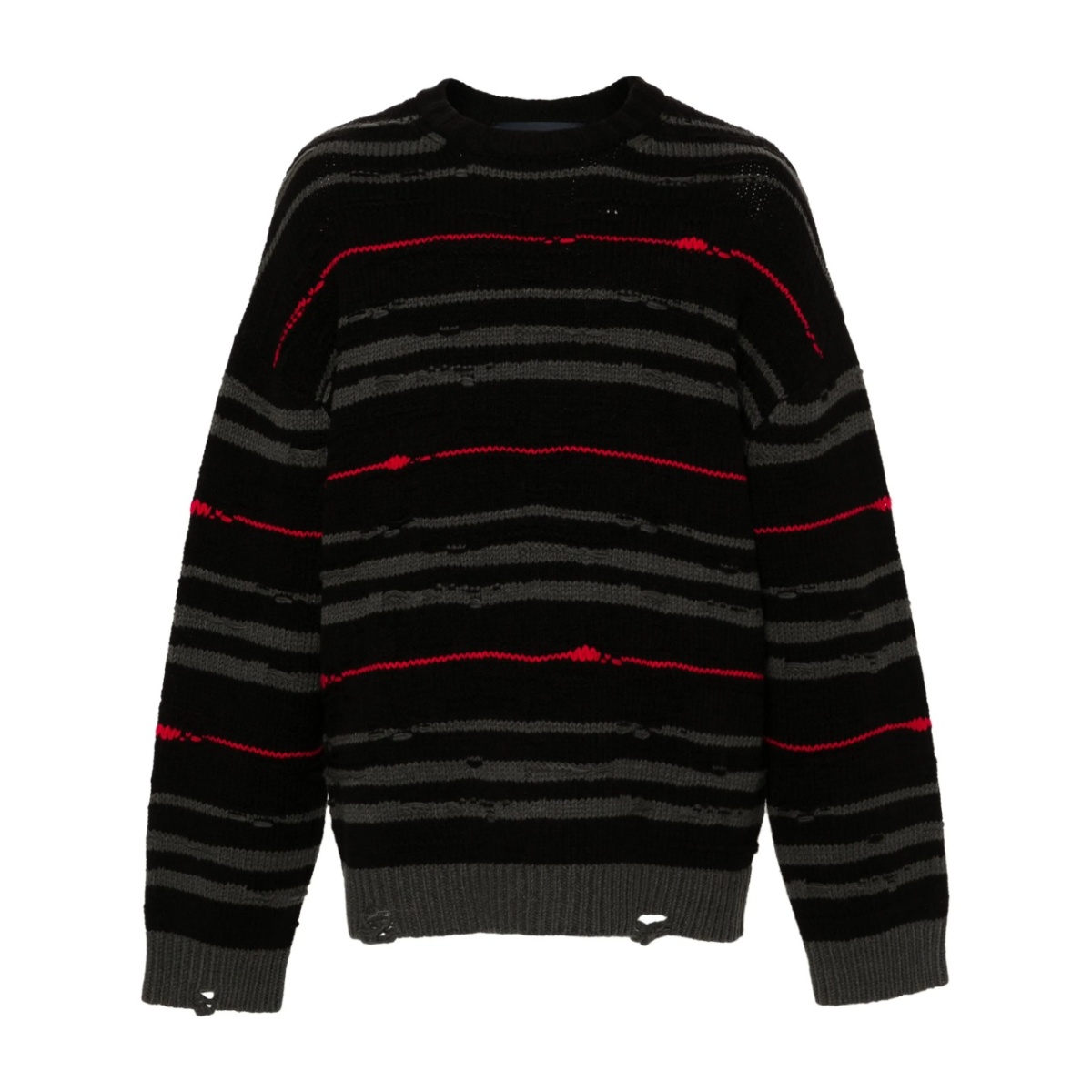 drop-shoulder striped jumper