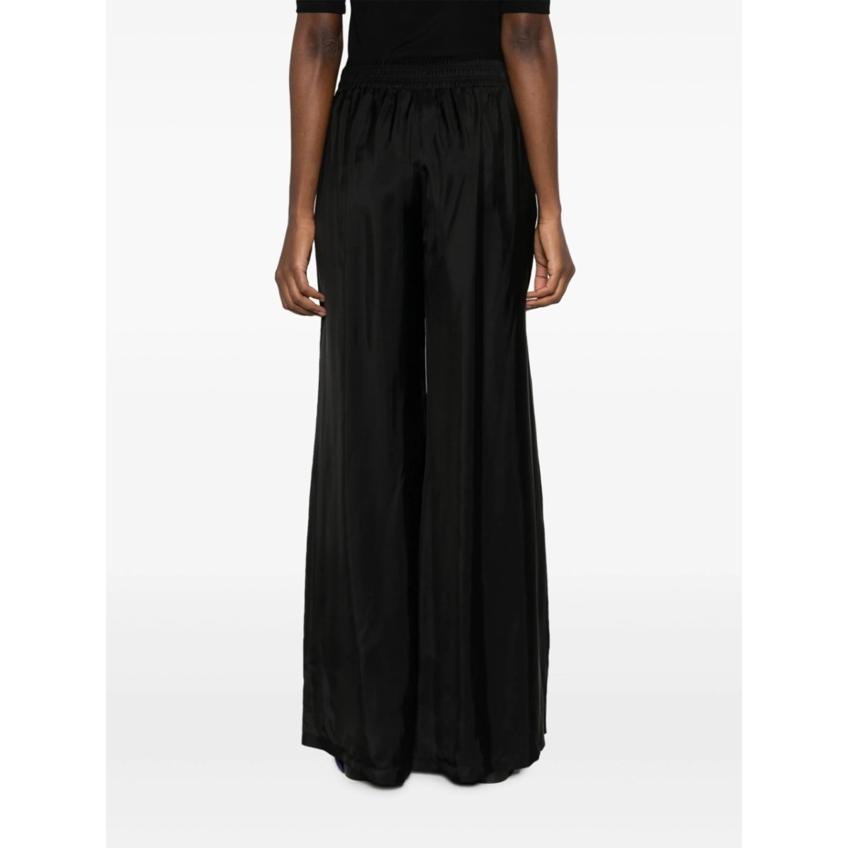 elasticated-waist satin palazzo pants - Img 4