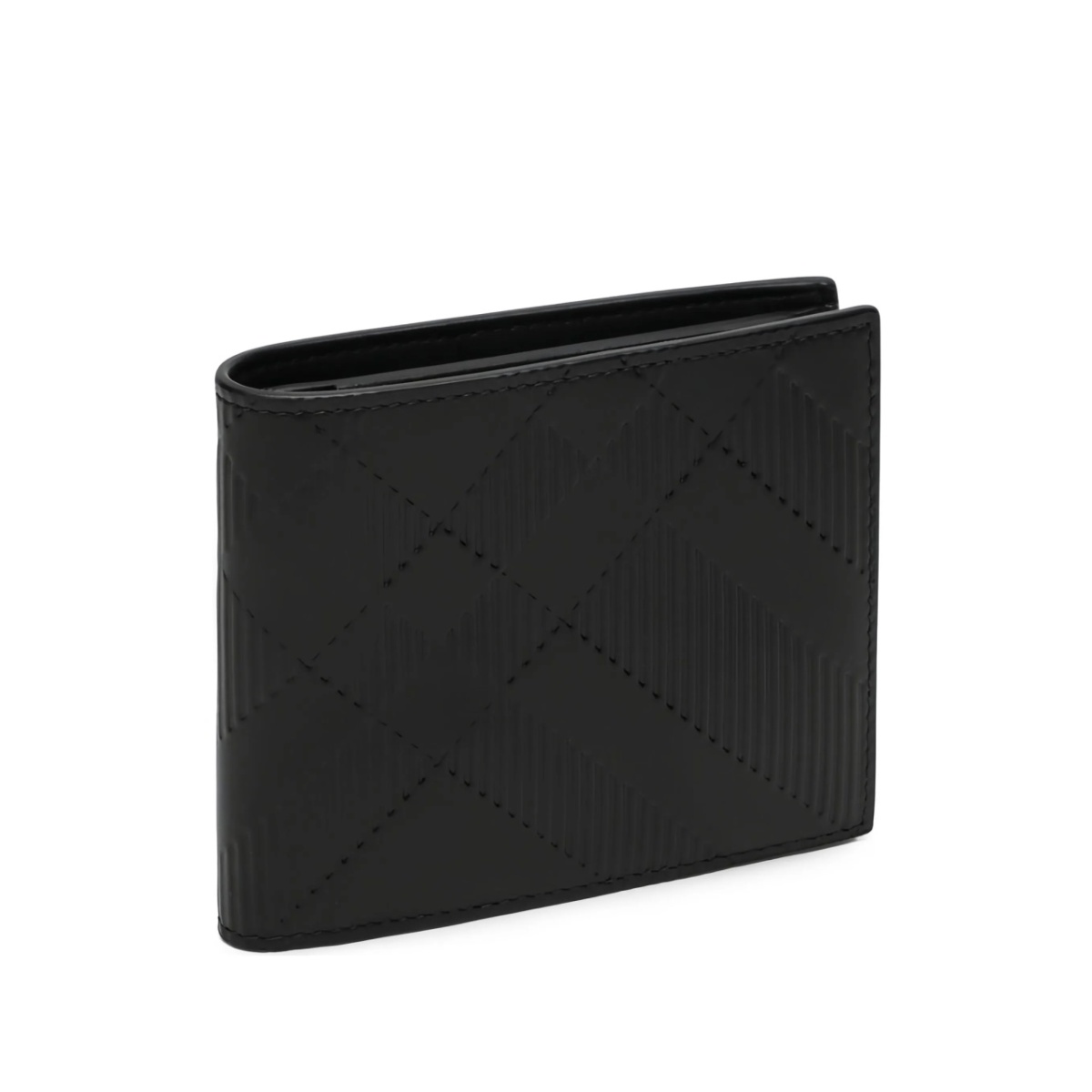 embossed-check bi-fold wallet