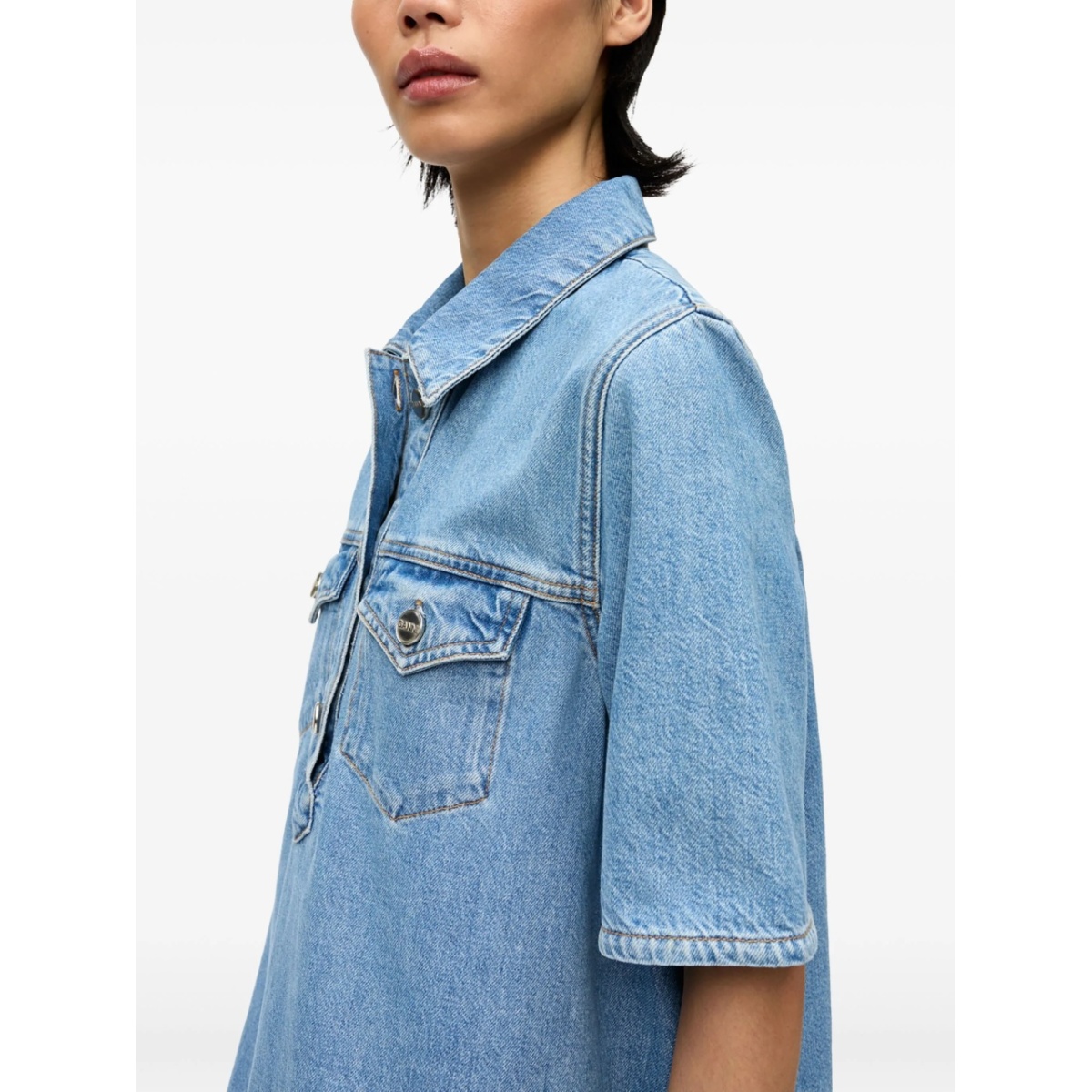 embroidered denim dress - Img 4