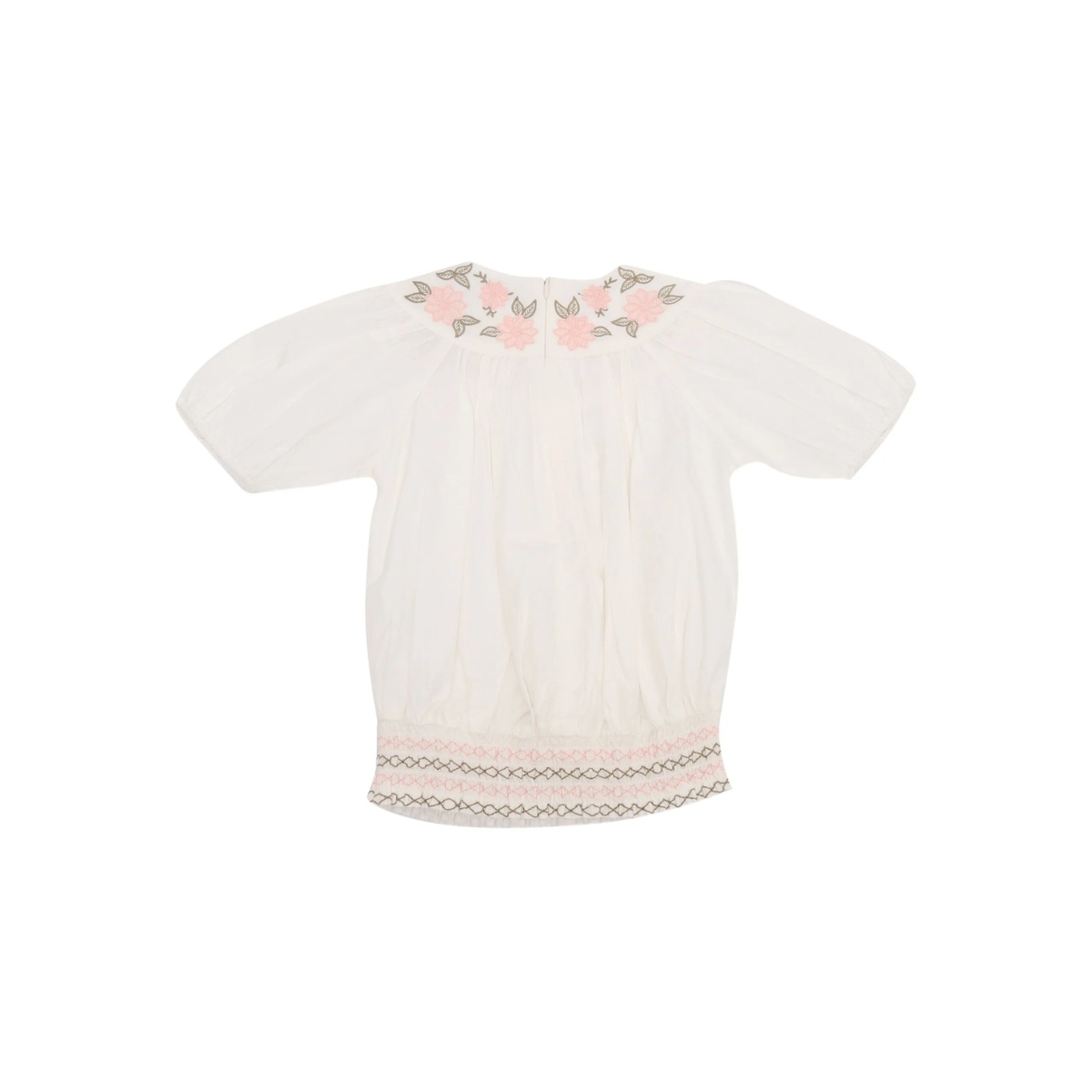 embroidered smocked blouse - Img 2
