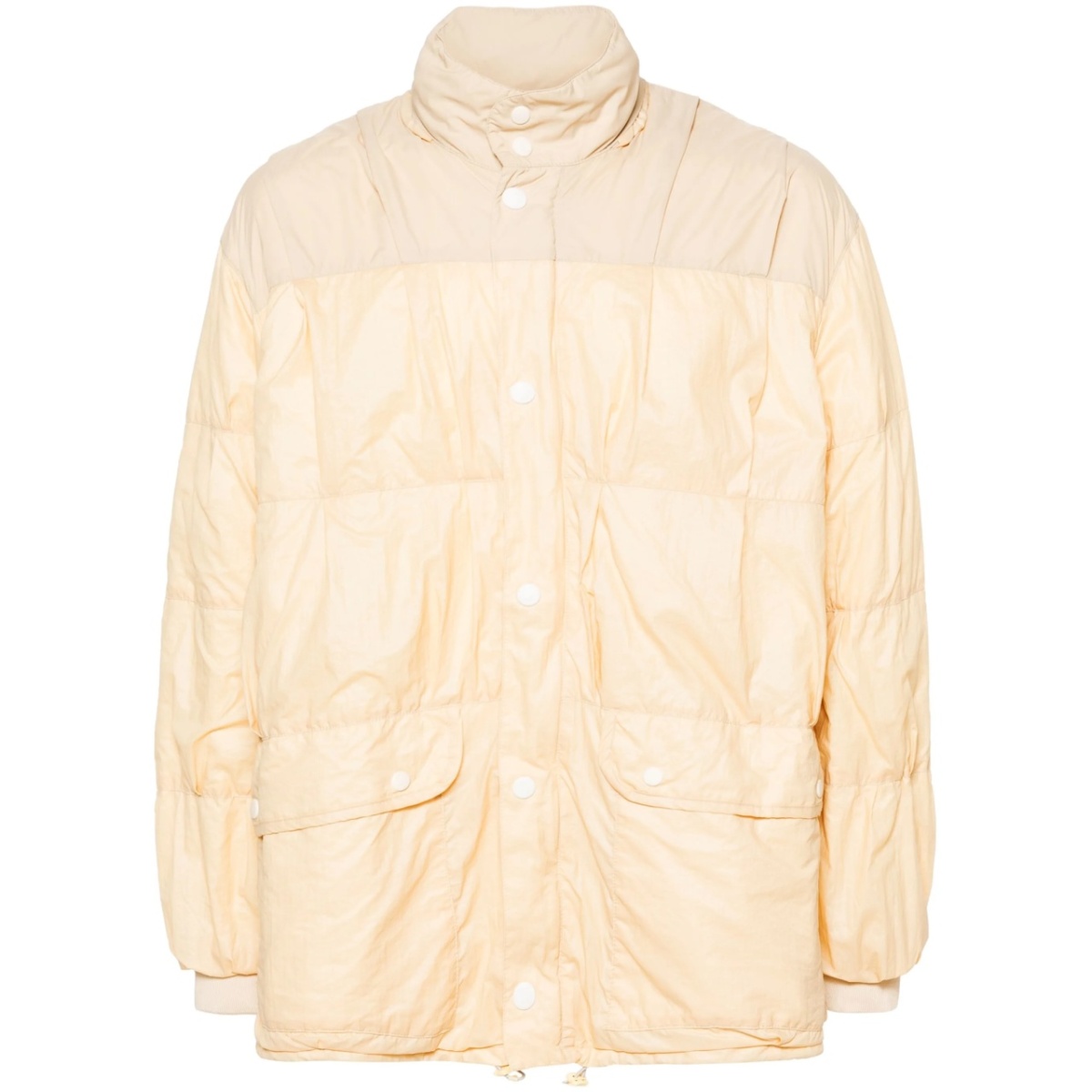 Exhaust panelled puffer jacket