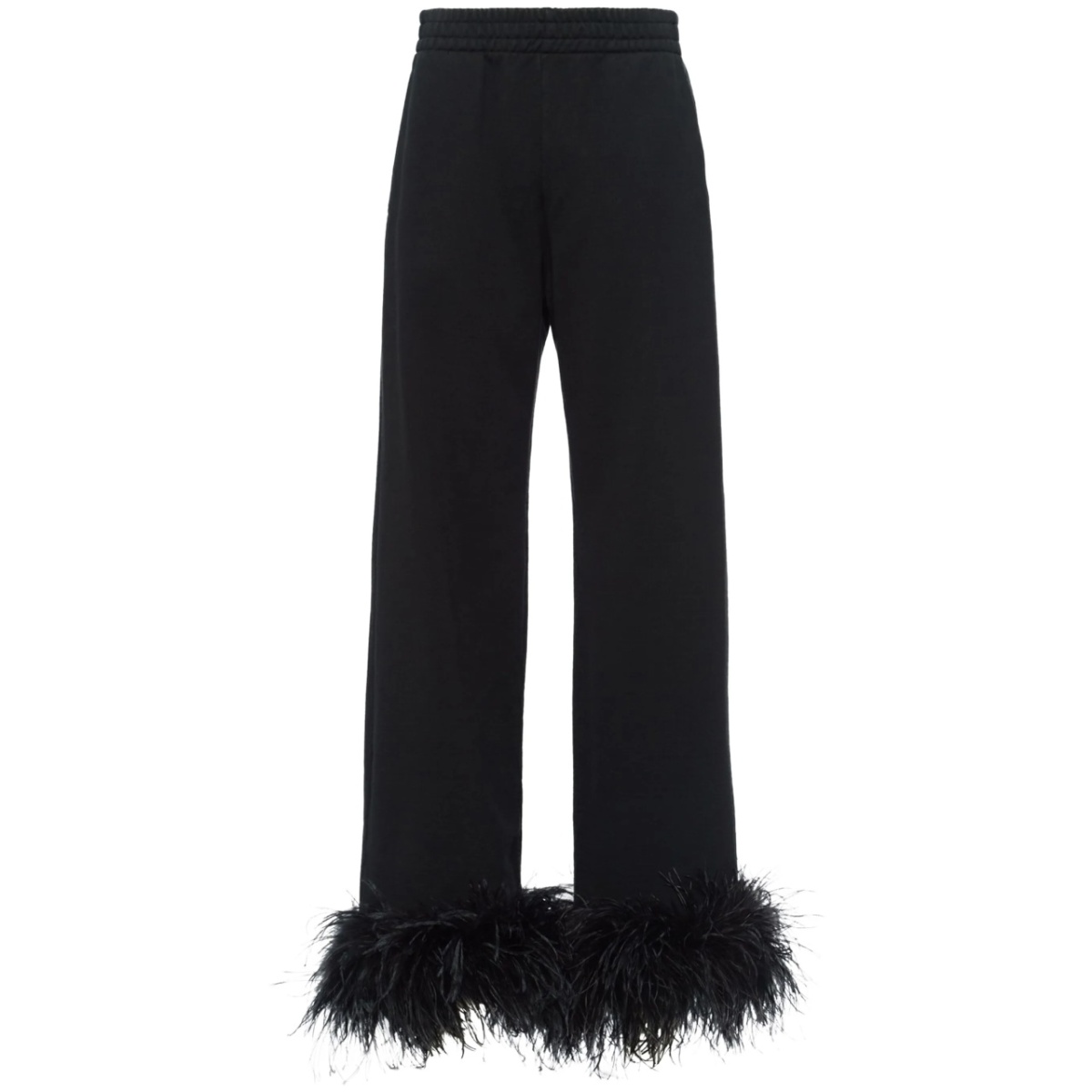 feather-trim fleece track pants