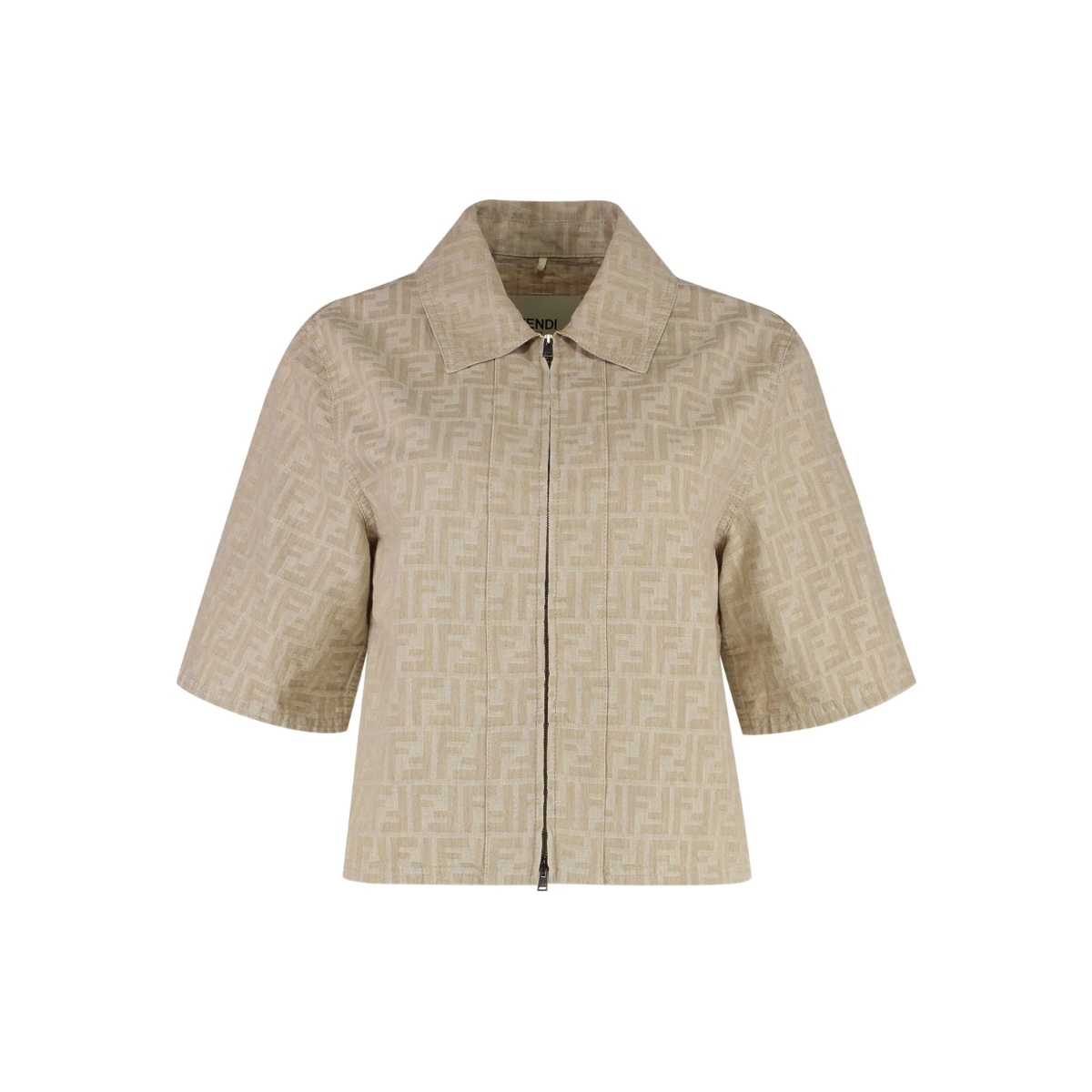 FF-motif zip-front jacket