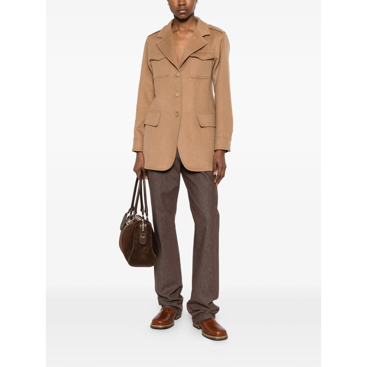 flap-pocket button-fastening jacket - Img 2
